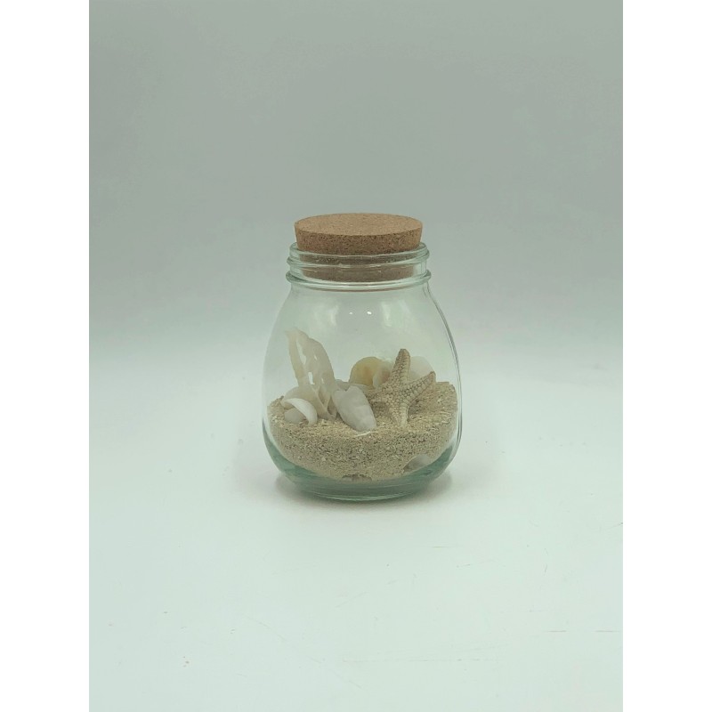 Shells in Glass Bottle with Sand