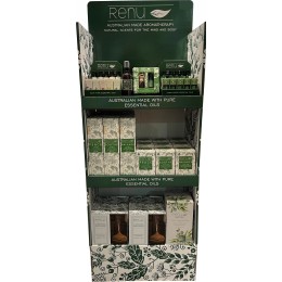 Renu Aromatherapy In-Store Display Stand including product
