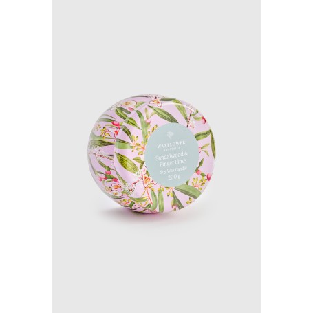 Sandalwood & Finger Lime - Waxflower Candle Tin 200g