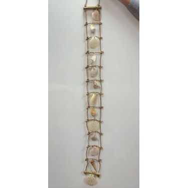 Long Hanging Net with All White Shells