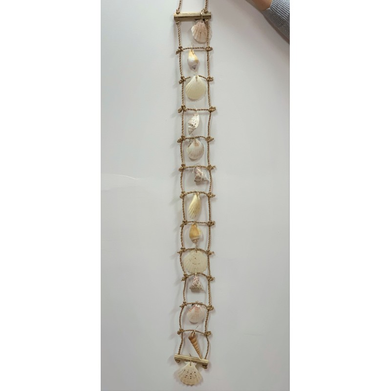 Long Hanging Net with All White Shells