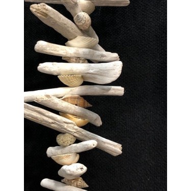 Driftwood Strand Whitewashed with Small Sea Shells - 8x180cm