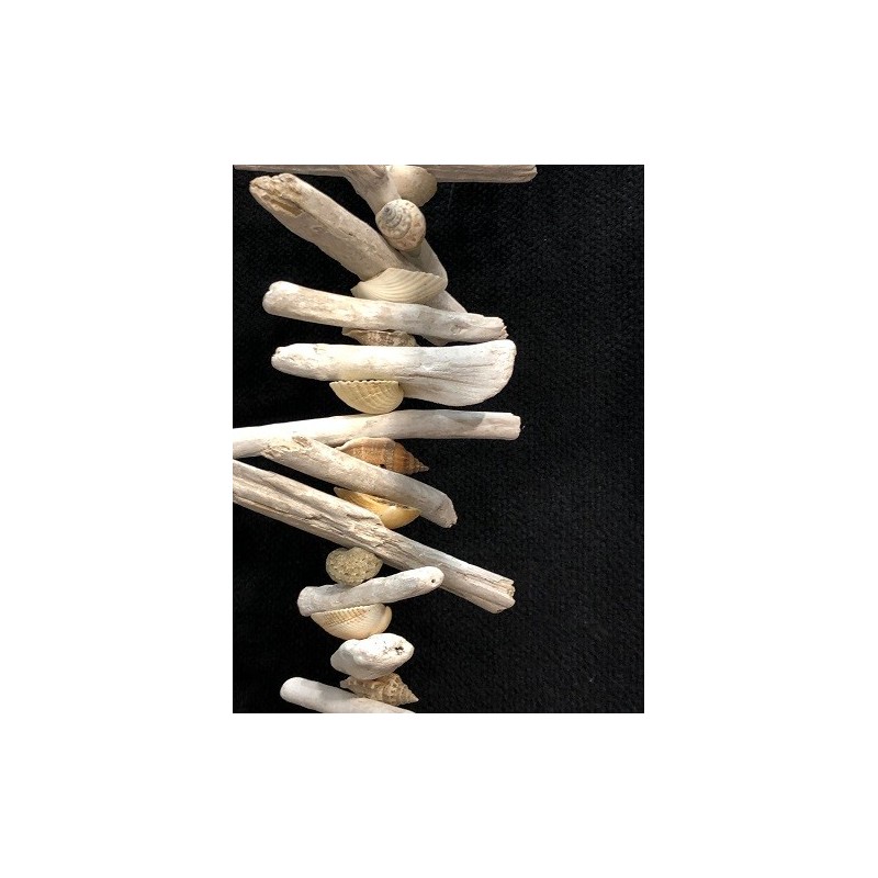Driftwood Strand Whitewashed with Small Sea Shells - 8x180cm