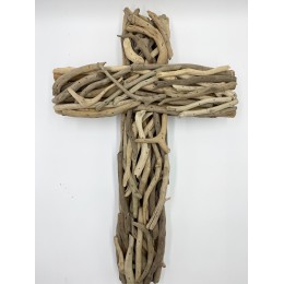 Driftwood Cross Natural - 33x52cm
