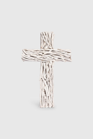 Cross - White Wash - Driftwood -33x52cm