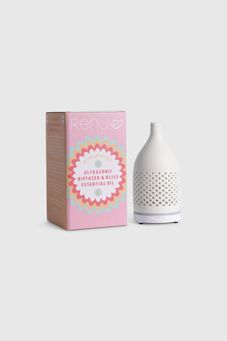 Bliss 10mL Oil & Daisy Ceramic USB Ultrasonic Diffuser Set