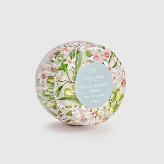 Waxflower Orange Blossom Orchid Tin Candle 200g